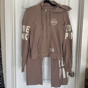 Victoria Secret PINK sweatpants and zip up hoodie combo